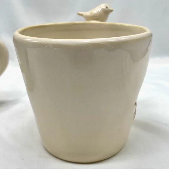 Pottery Barn 1 Ceramic Bird Nest Mug - Cream and Blue - Picture 8 of 10